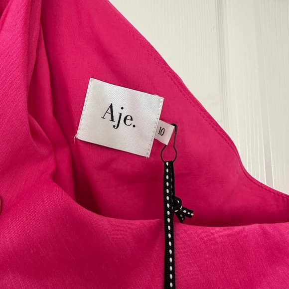 NWT Aje Sculptura Dress Linen Blend Dress Size 6 - Picture 6 of 10